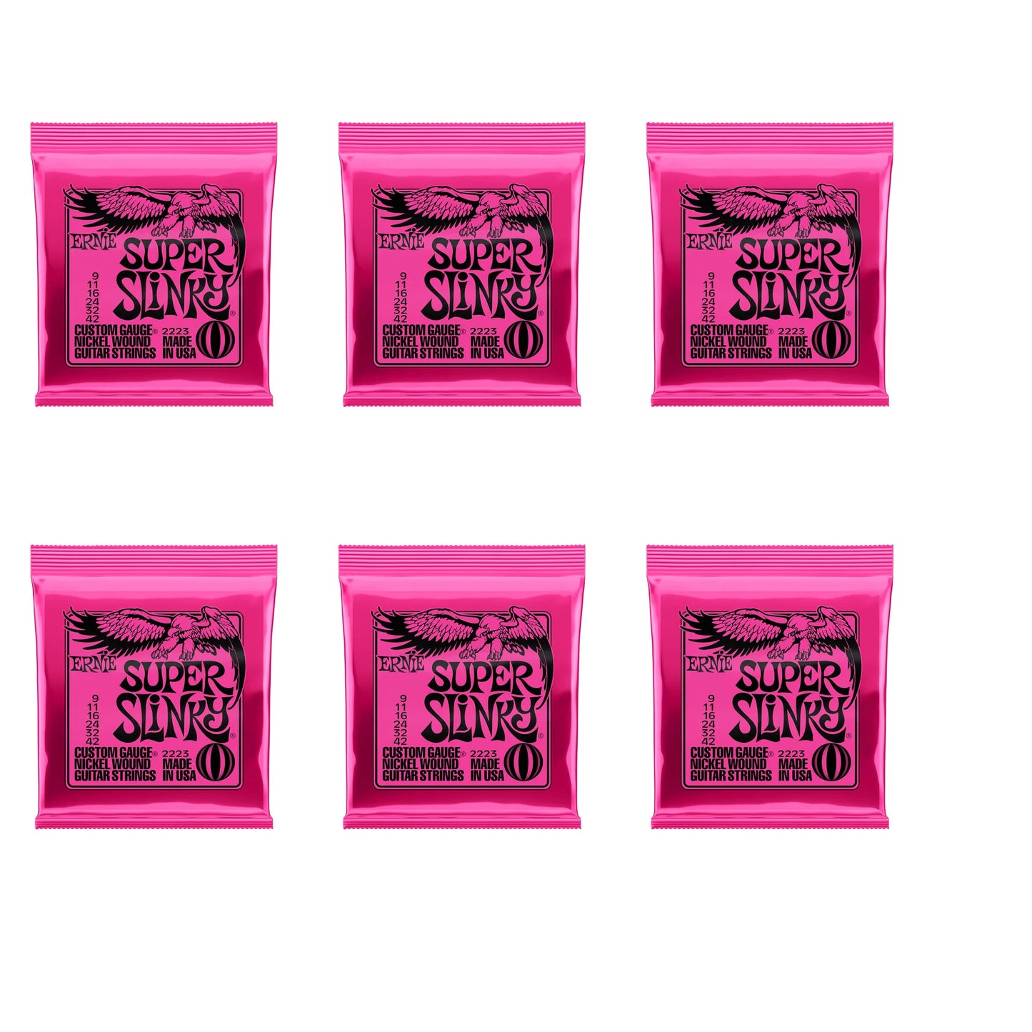 6Pcs/set Ernie Ball Slinky Electric Guitar Strings 2223 . 2222 . 2221 . 2225 . 2215 . 2627 . 2226 . 2220 Strings for Guitar