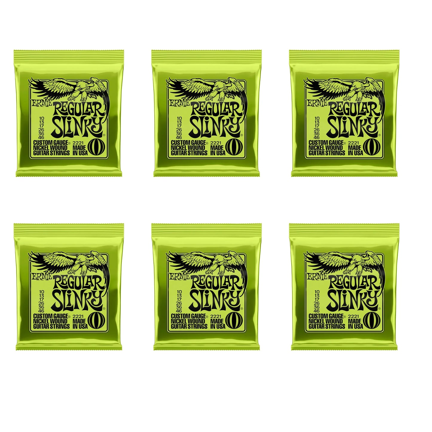 6Pcs/set Ernie Ball Slinky Electric Guitar Strings 2223 . 2222 . 2221 . 2225 . 2215 . 2627 . 2226 . 2220 Strings for Guitar