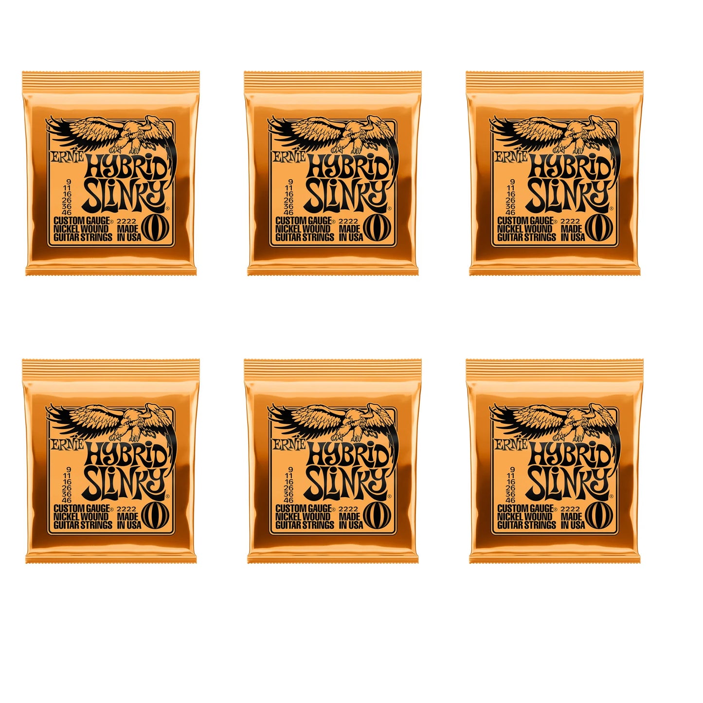 6Pcs/set Ernie Ball Slinky Electric Guitar Strings 2223 . 2222 . 2221 . 2225 . 2215 . 2627 . 2226 . 2220 Strings for Guitar